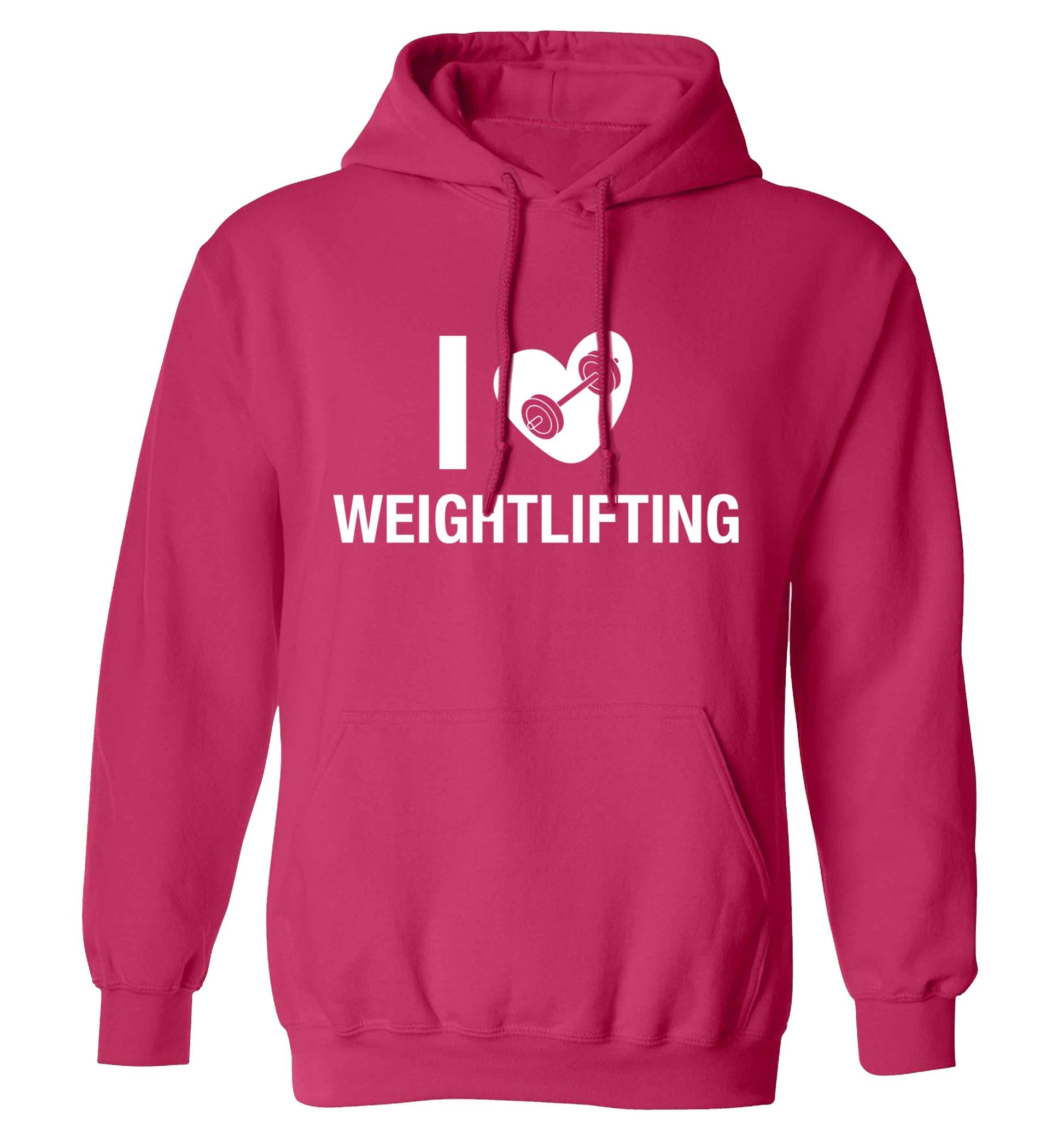 I love weightlifting adults unisex pink hoodie 2XL