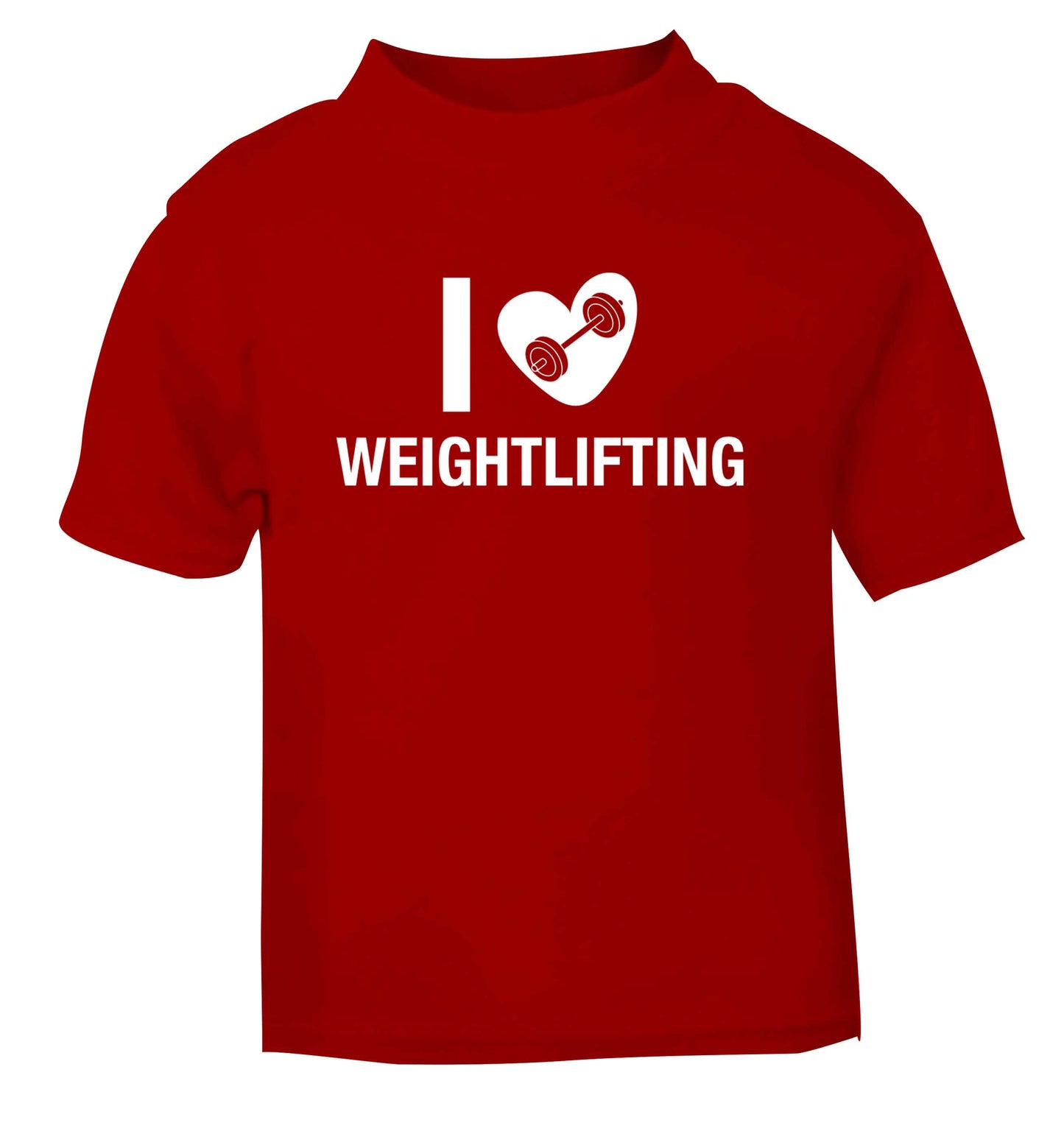 I love weightlifting red Baby Toddler Tshirt 2 Years