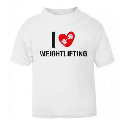 I love weightlifting white Baby Toddler Tshirt 2 Years