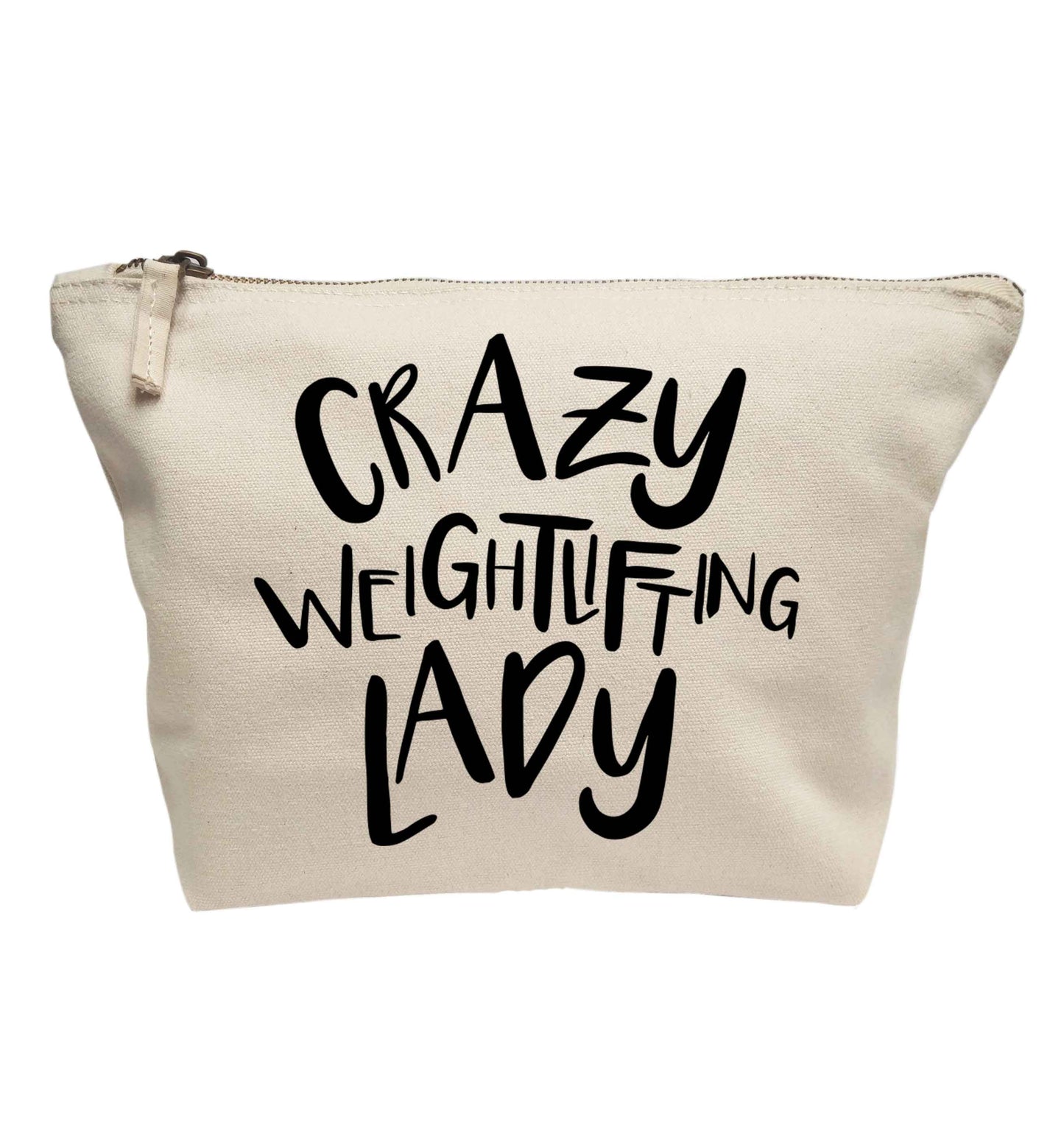 Crazy weightlifting lady | makeup / wash bag