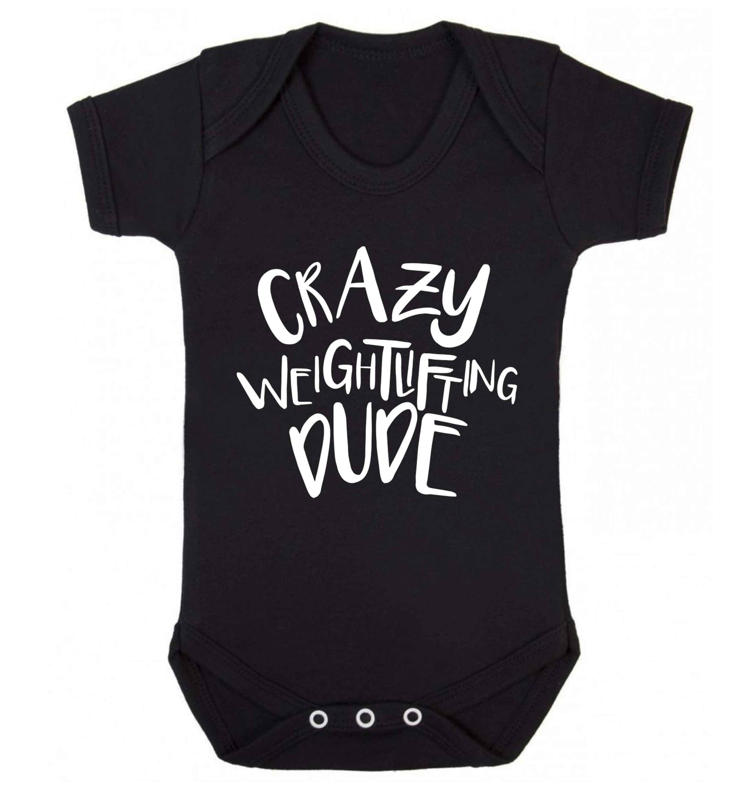Crazy weightlifting dude Baby Vest black 18-24 months