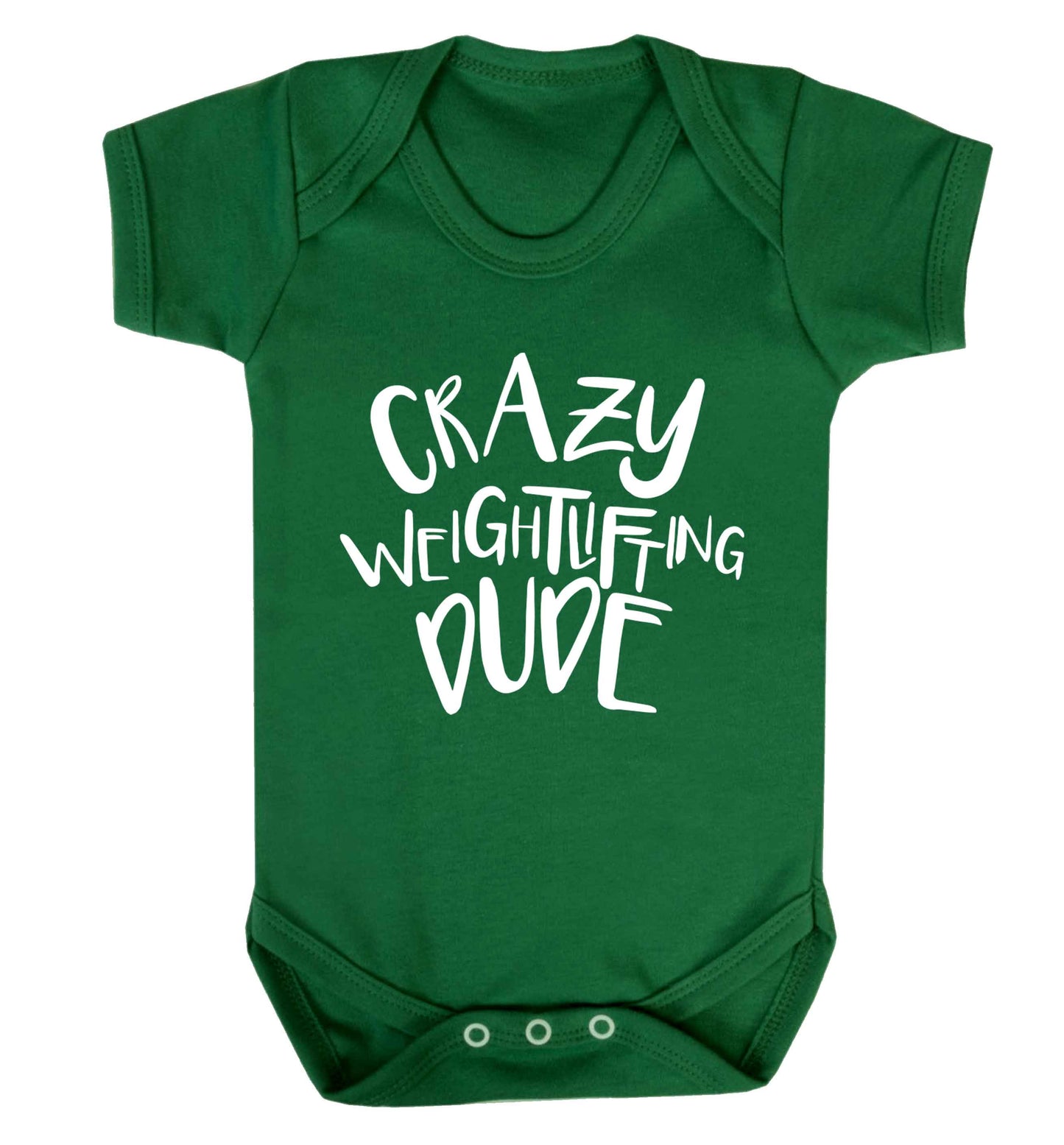 Crazy weightlifting dude Baby Vest green 18-24 months