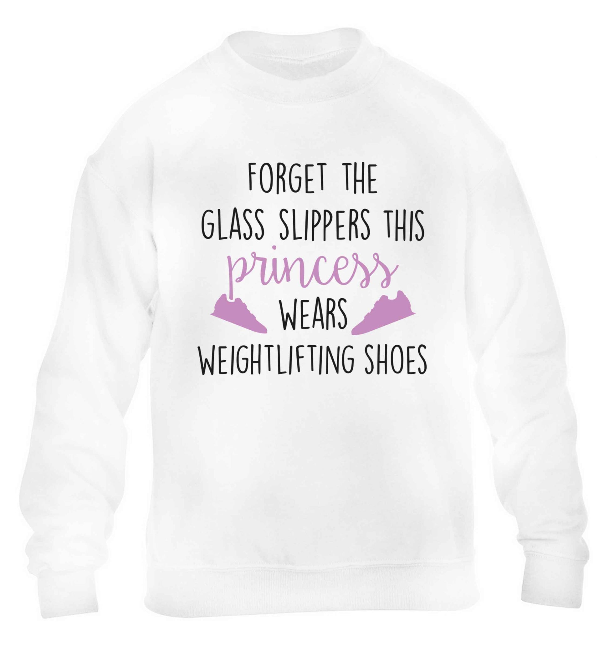 Forget the glass slippers this princess wears weightlifting shoes children's white sweater 12-13 Years