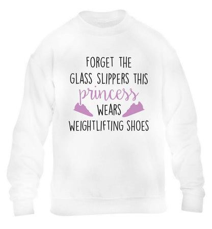Forget the glass slippers this princess wears weightlifting shoes children's white sweater 12-13 Years
