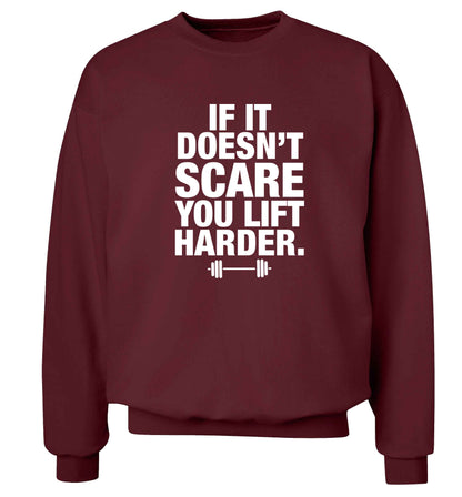 If it doesnt' scare you lift harder Adult's unisex maroon Sweater 2XL