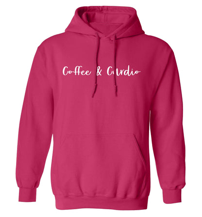 Coffee and cardio adults unisex pink hoodie 2XL