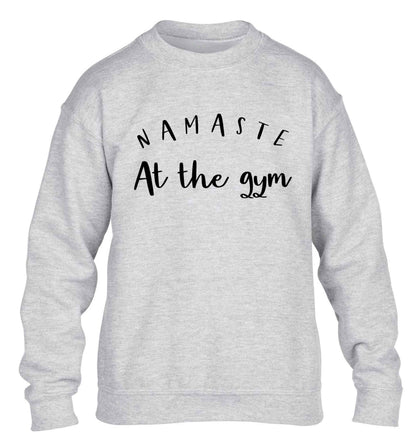 Namaste at the gym children's grey sweater 12-13 Years