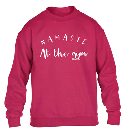Namaste at the gym children's pink sweater 12-13 Years