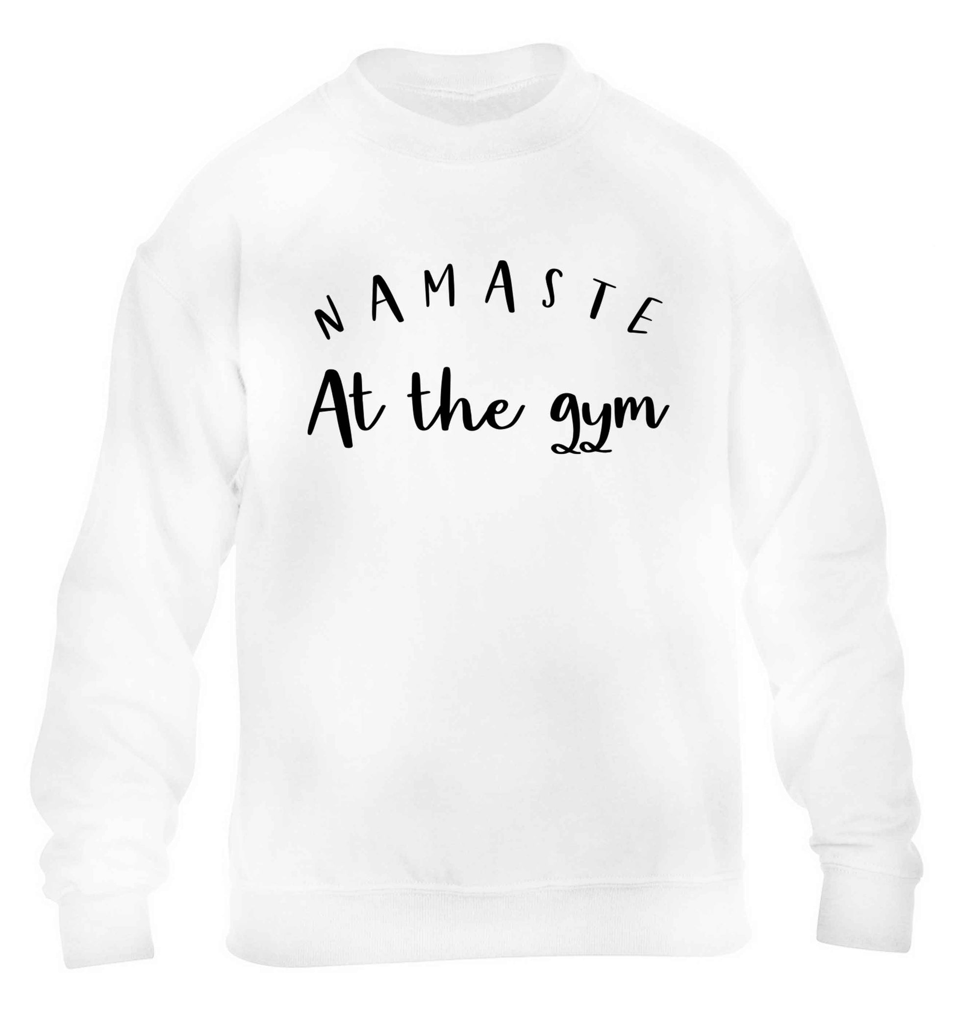 Namaste at the gym children's white sweater 12-13 Years