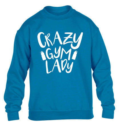 Crazy gym lady children's blue sweater 12-13 Years