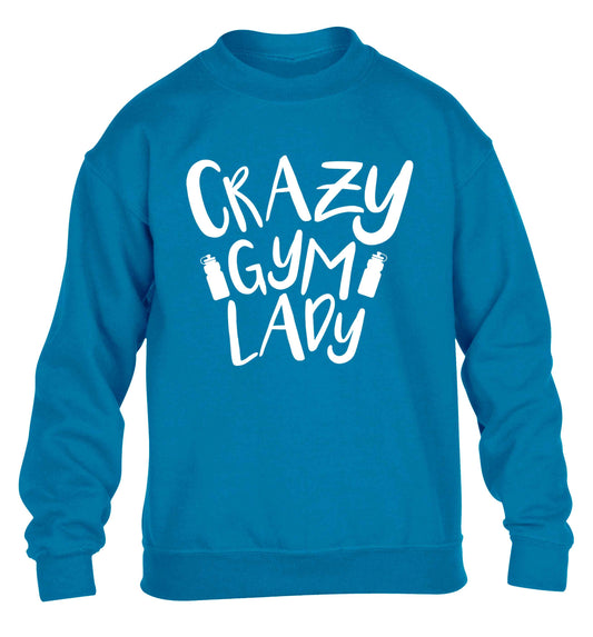 Crazy gym lady children's blue sweater 12-13 Years