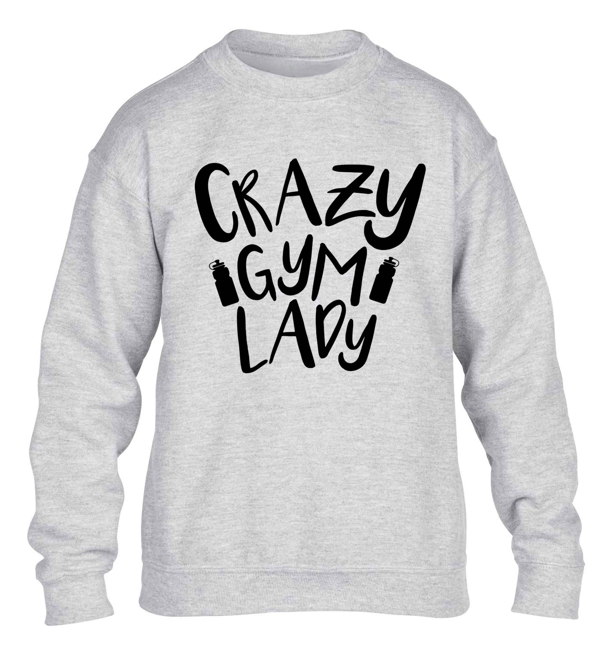 Crazy gym lady children's grey sweater 12-13 Years
