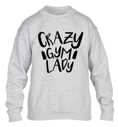 Crazy gym lady children's grey sweater 12-13 Years