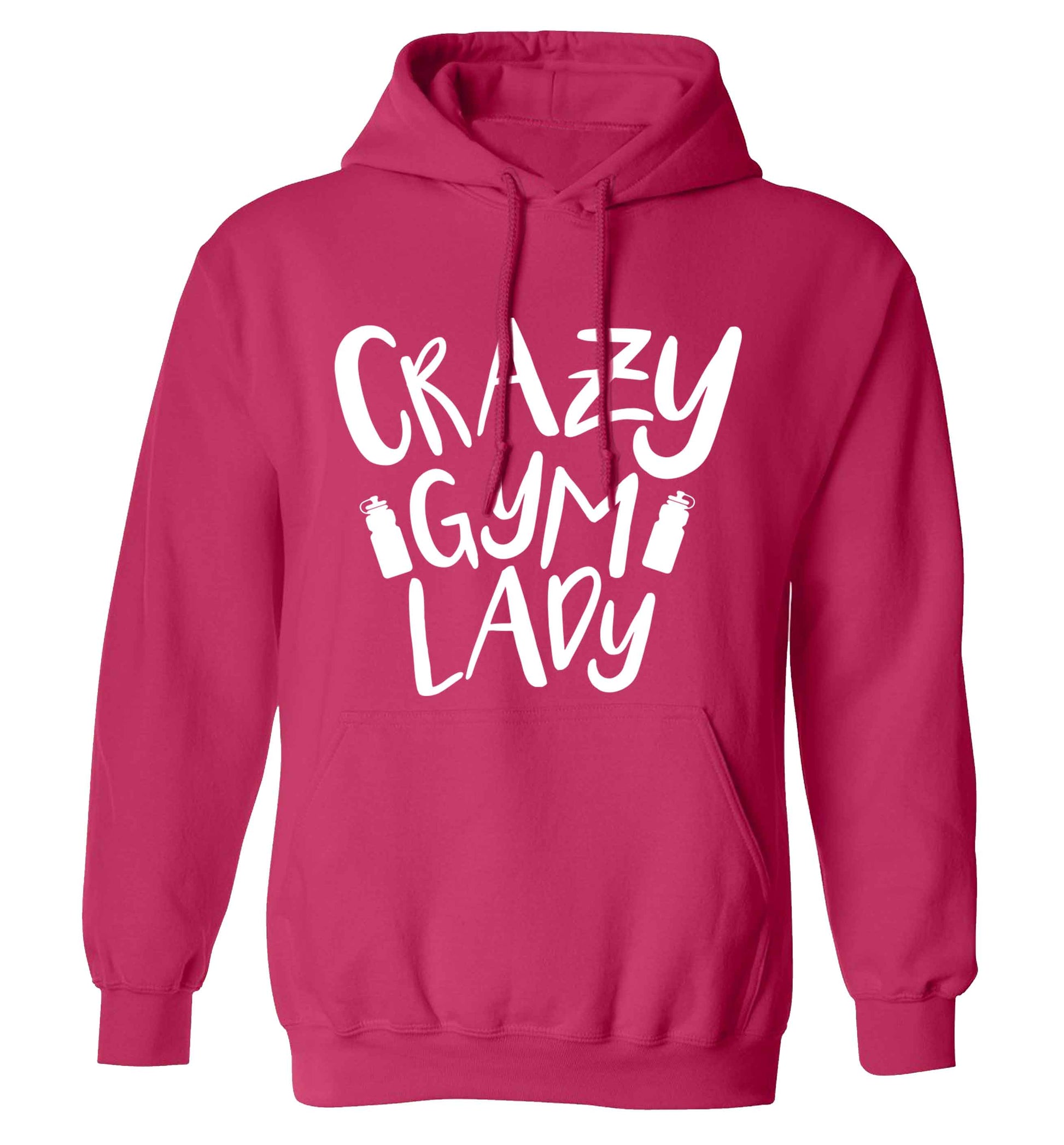 Crazy gym lady adults unisex pink hoodie 2XL