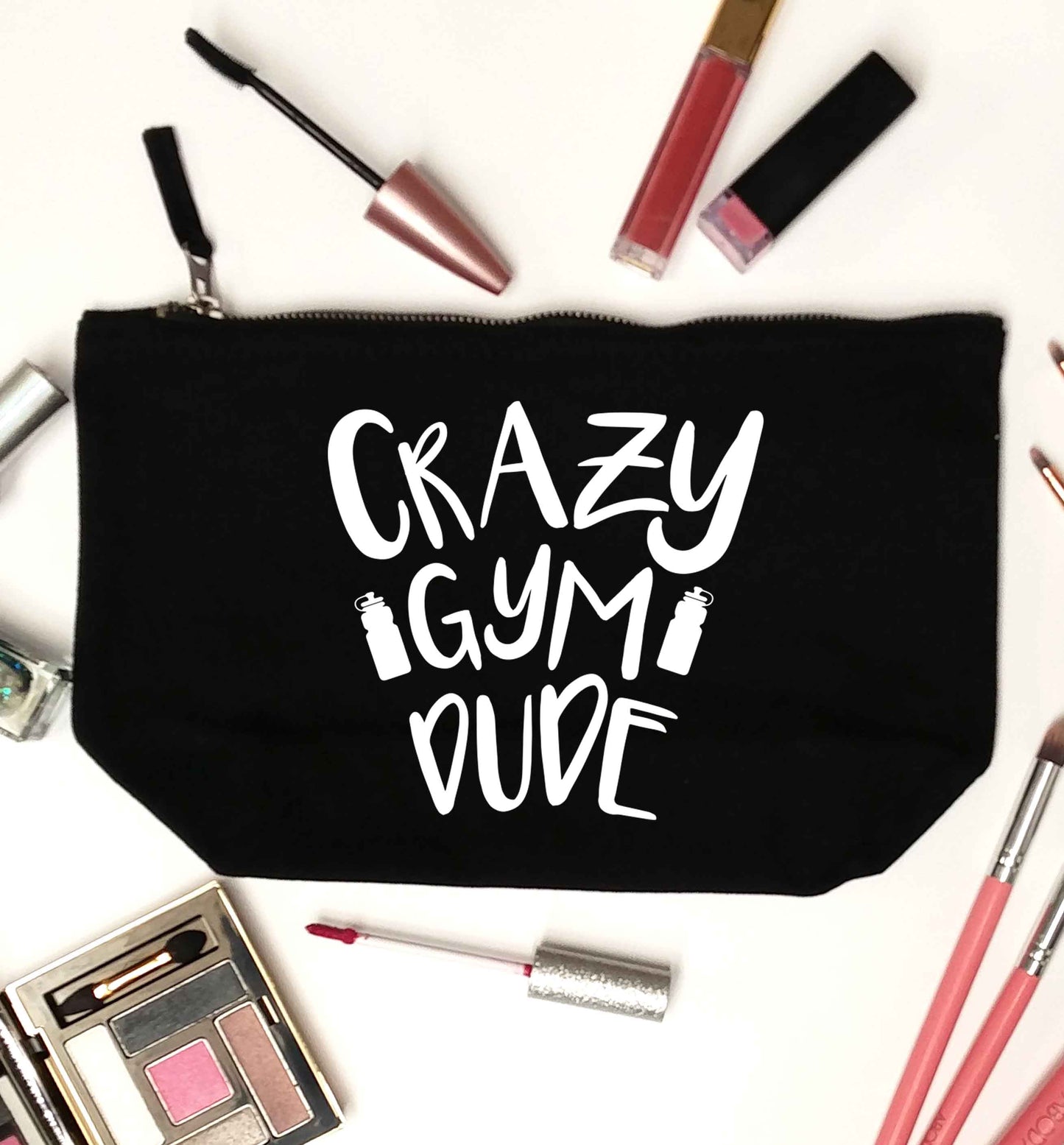 Crazy gym dude black makeup bag