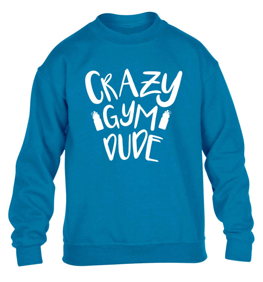 Crazy gym dude children's blue sweater 12-13 Years
