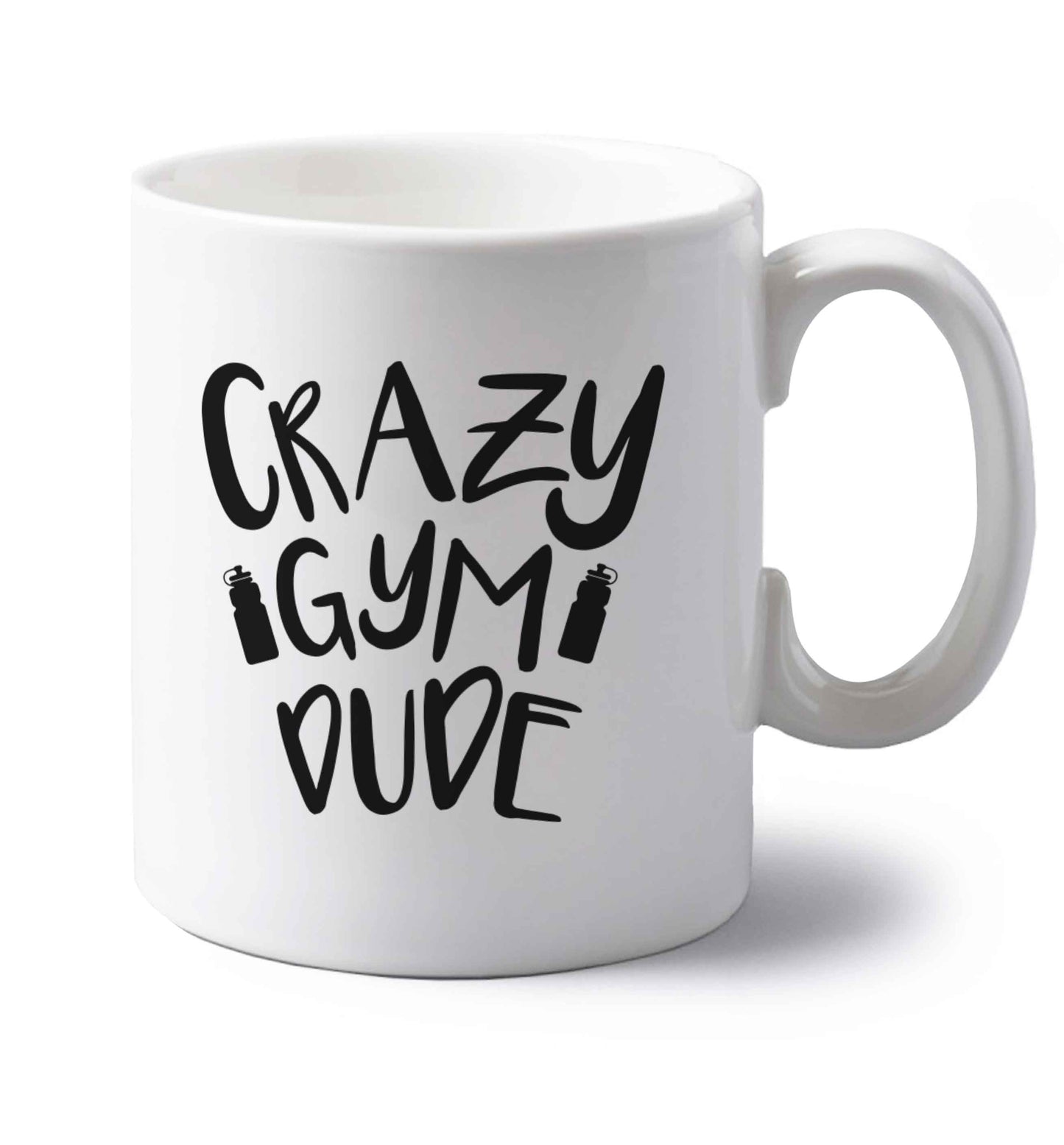 Crazy gym dude left handed white ceramic mug 