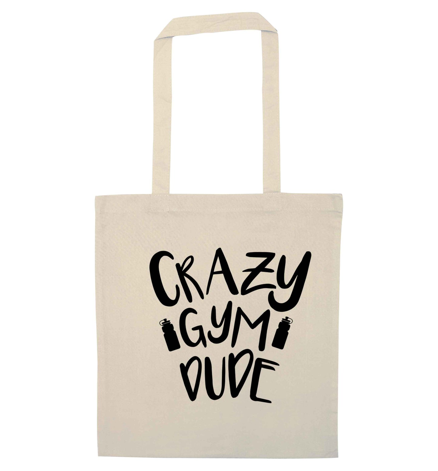 Crazy gym dude natural tote bag
