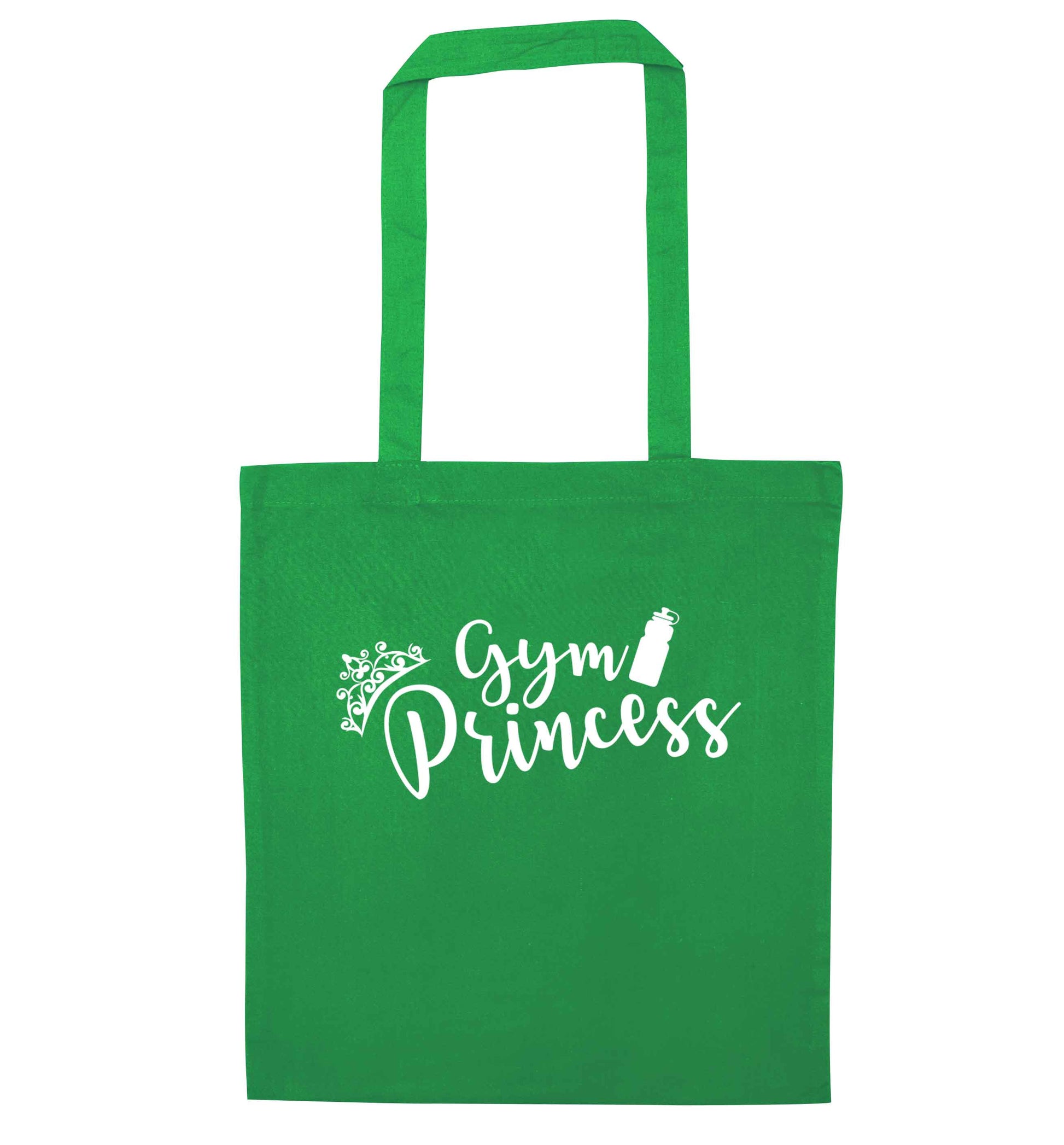 Gym princess green tote bag