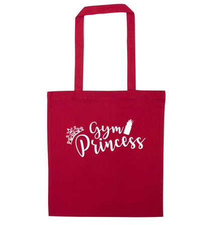 Gym princess red tote bag