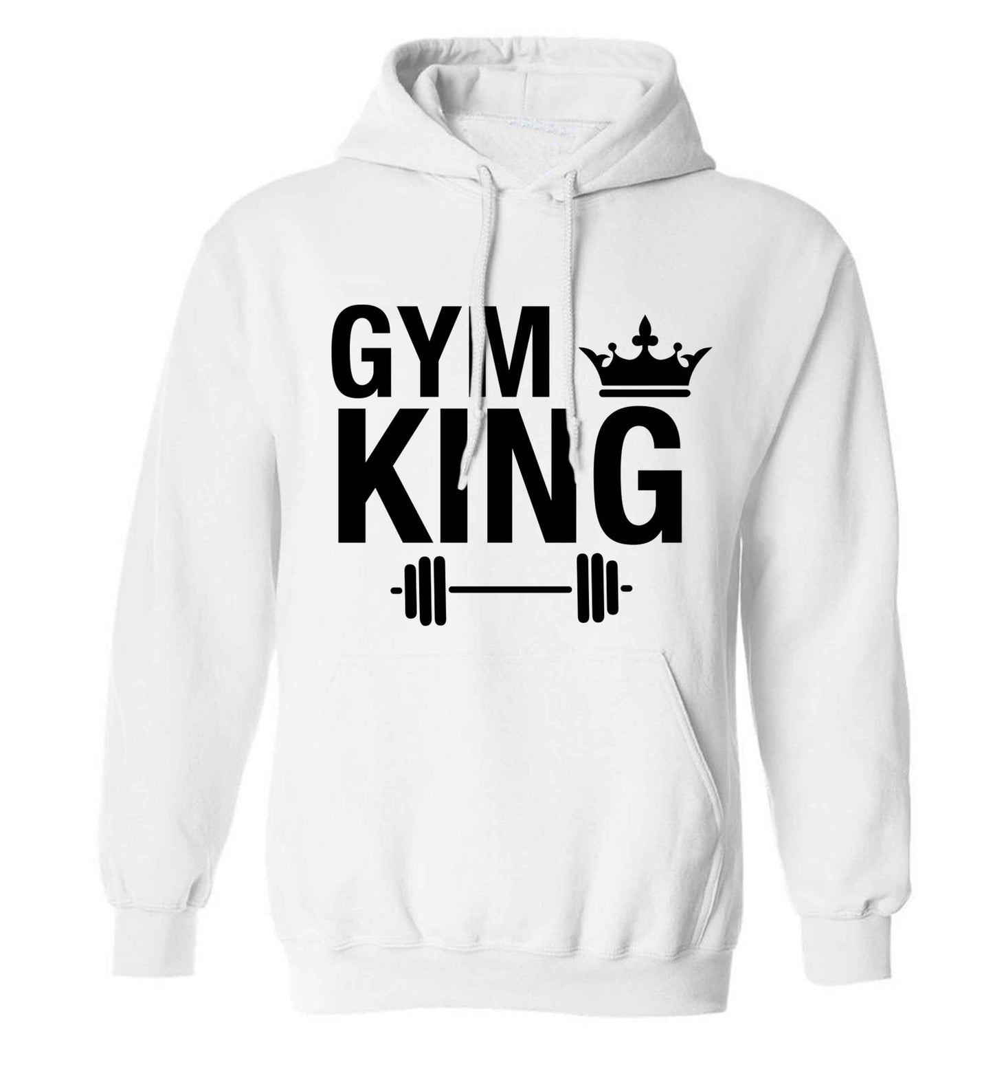 Gym king adults unisex white hoodie 2XL