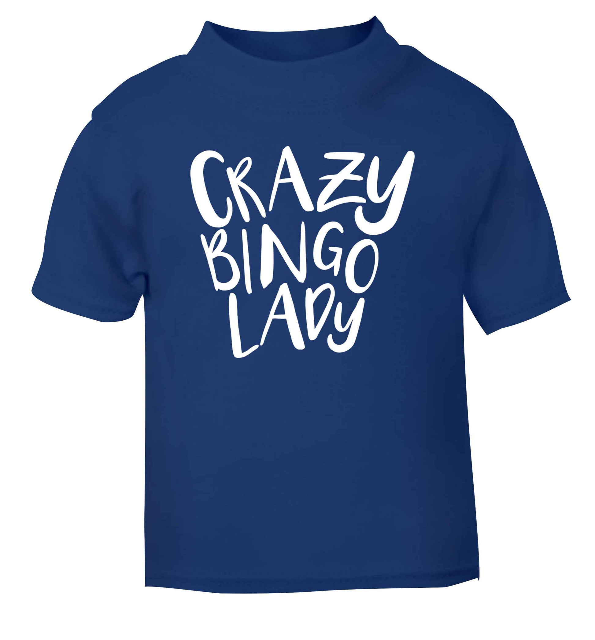 Crazy bingo lady blue Baby Toddler Tshirt 2 Years