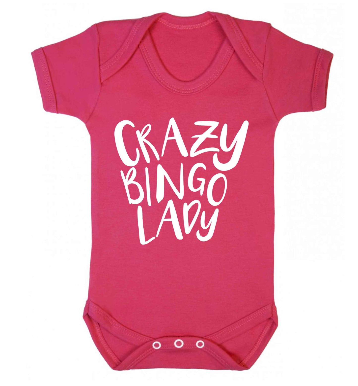 Crazy bingo lady Baby Vest dark pink 18-24 months