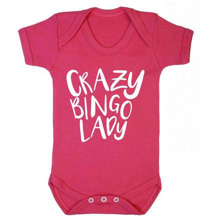 Crazy bingo lady Baby Vest dark pink 18-24 months