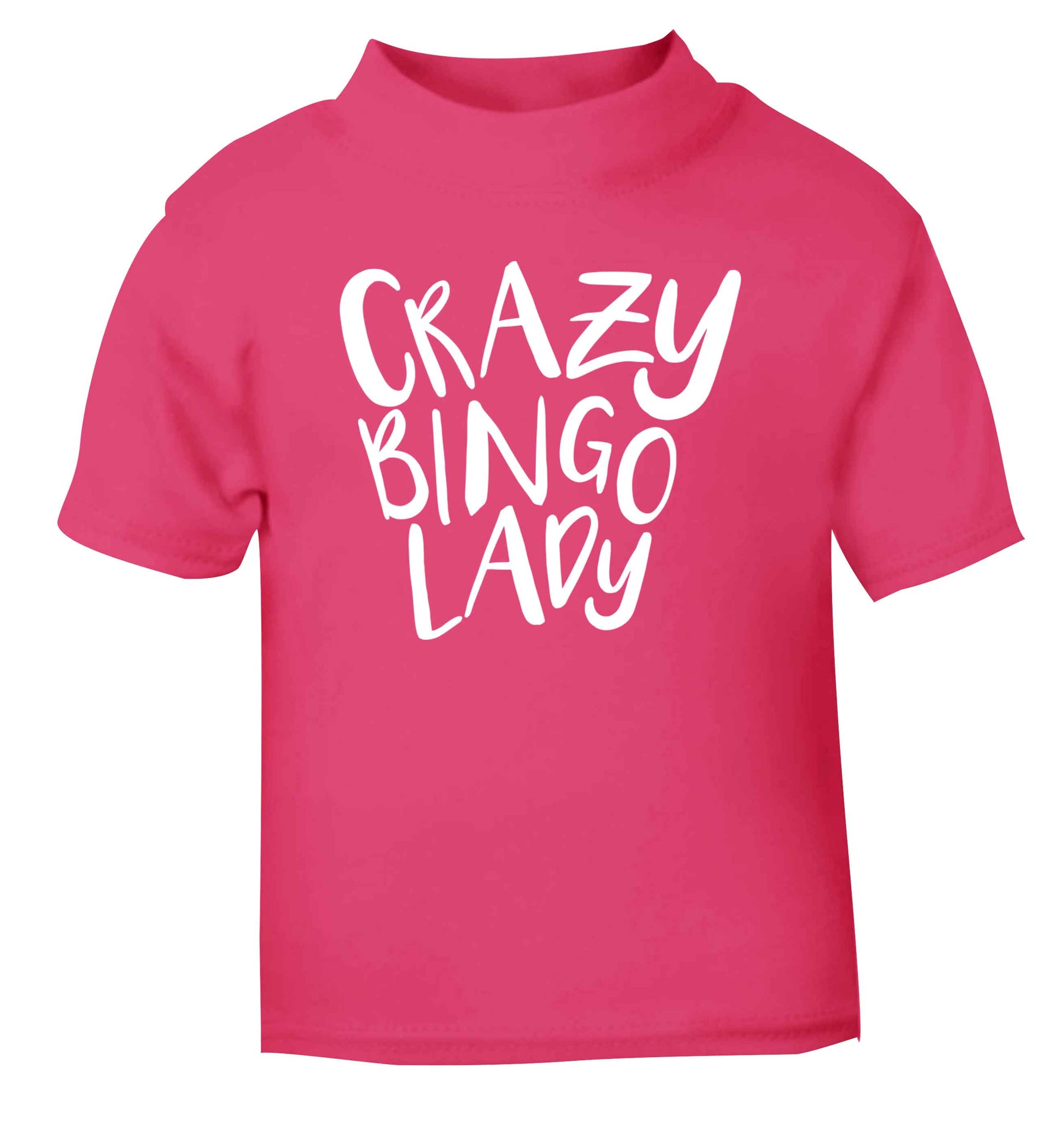Crazy bingo lady pink Baby Toddler Tshirt 2 Years