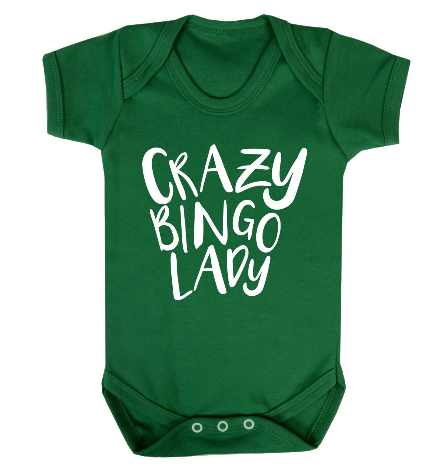 Crazy bingo lady Baby Vest green 18-24 months