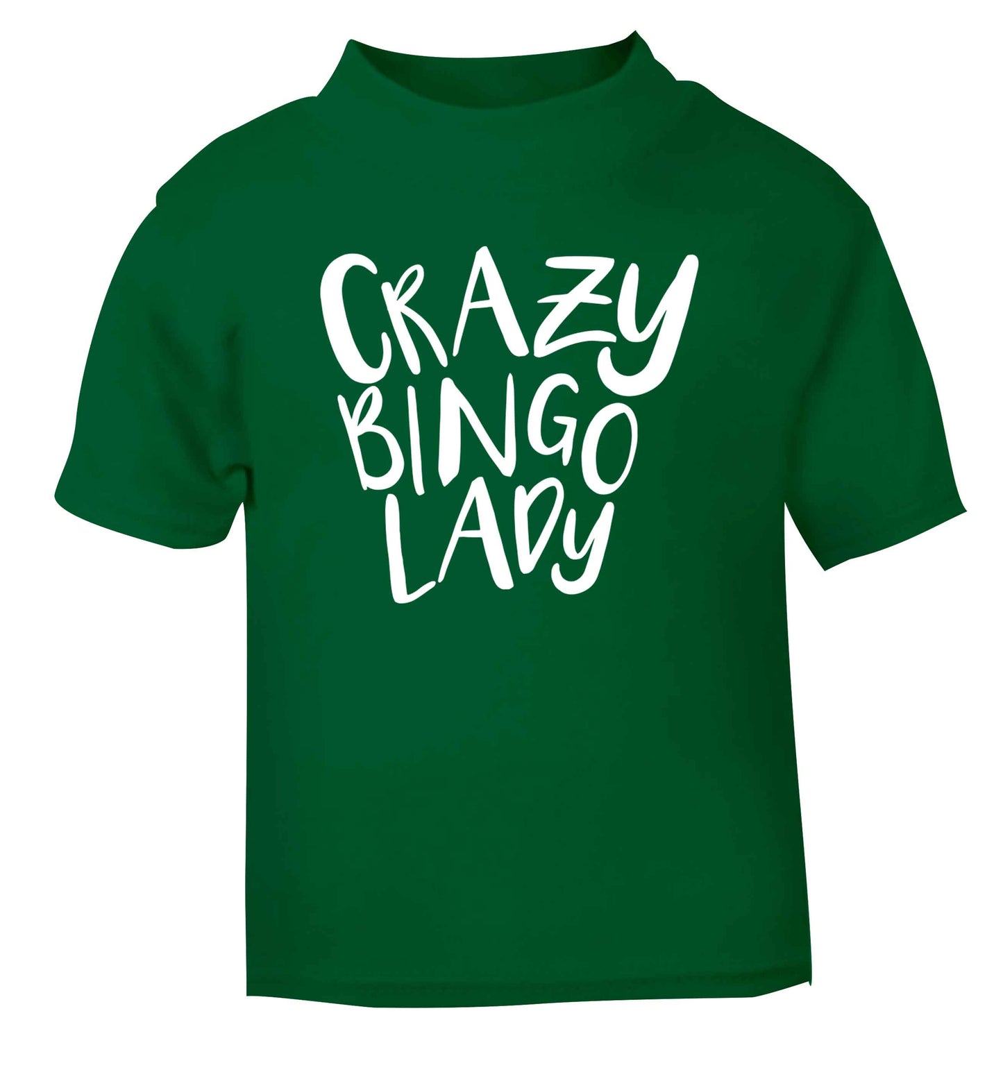Crazy bingo lady green Baby Toddler Tshirt 2 Years