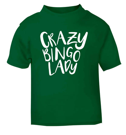 Crazy bingo lady green Baby Toddler Tshirt 2 Years