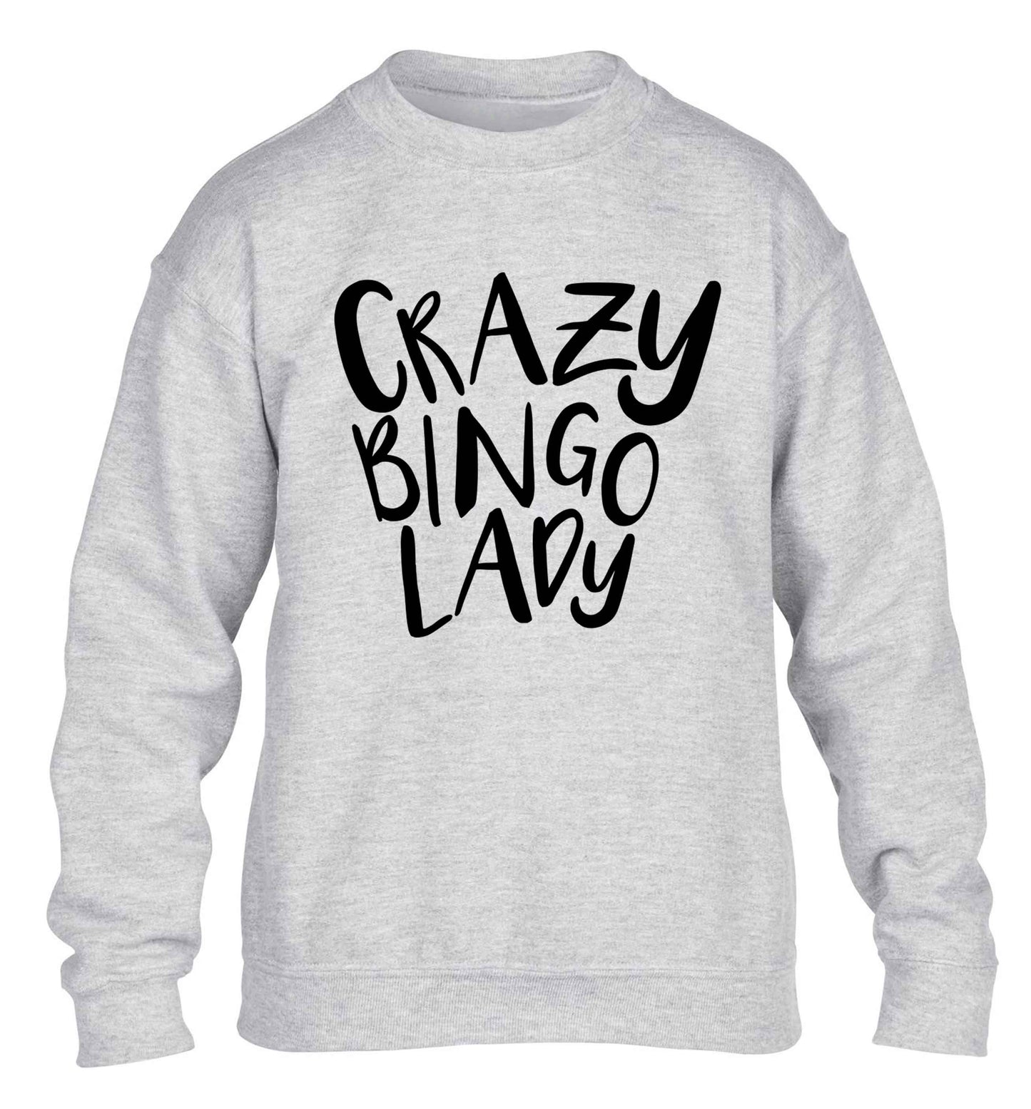 Crazy bingo lady children's grey sweater 12-13 Years