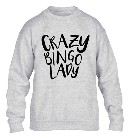 Crazy bingo lady children's grey sweater 12-13 Years