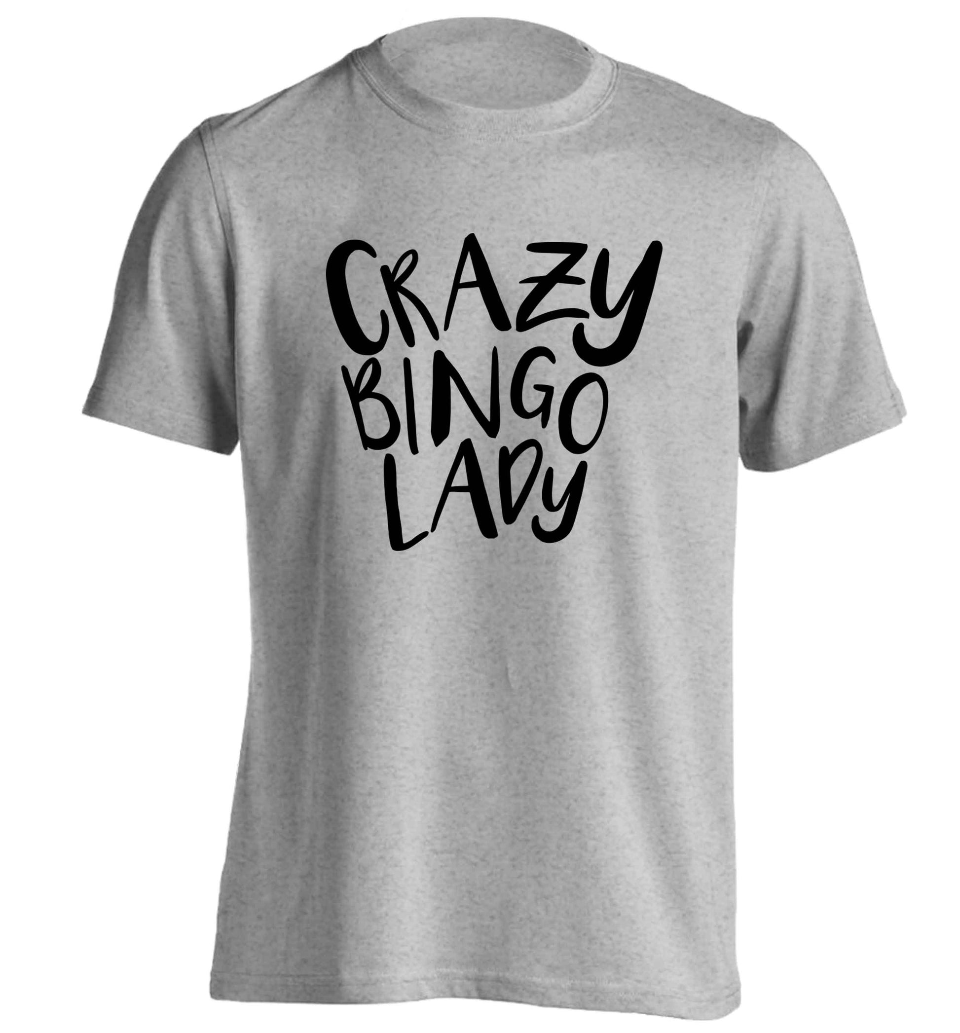 Crazy bingo lady adults unisex grey Tshirt 2XL