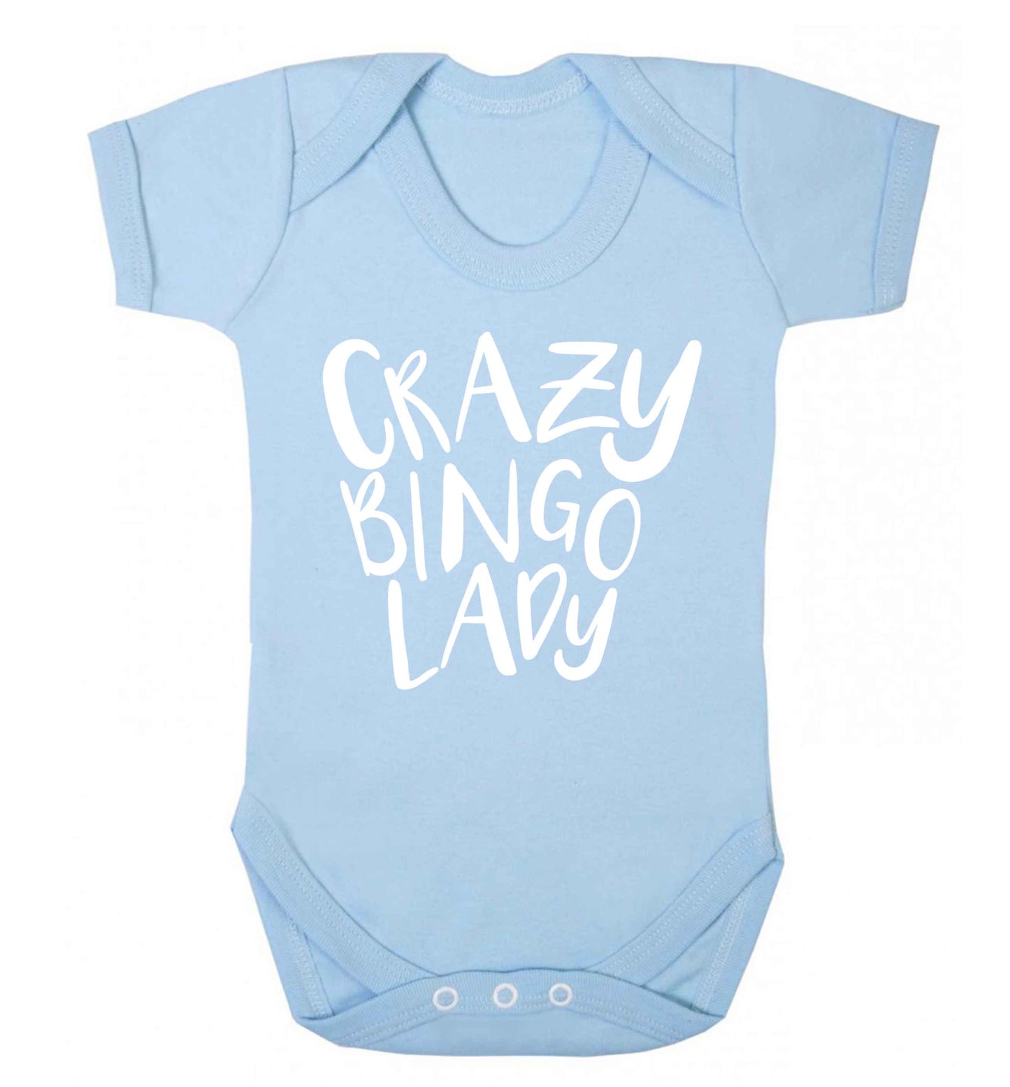 Crazy bingo lady Baby Vest pale blue 18-24 months