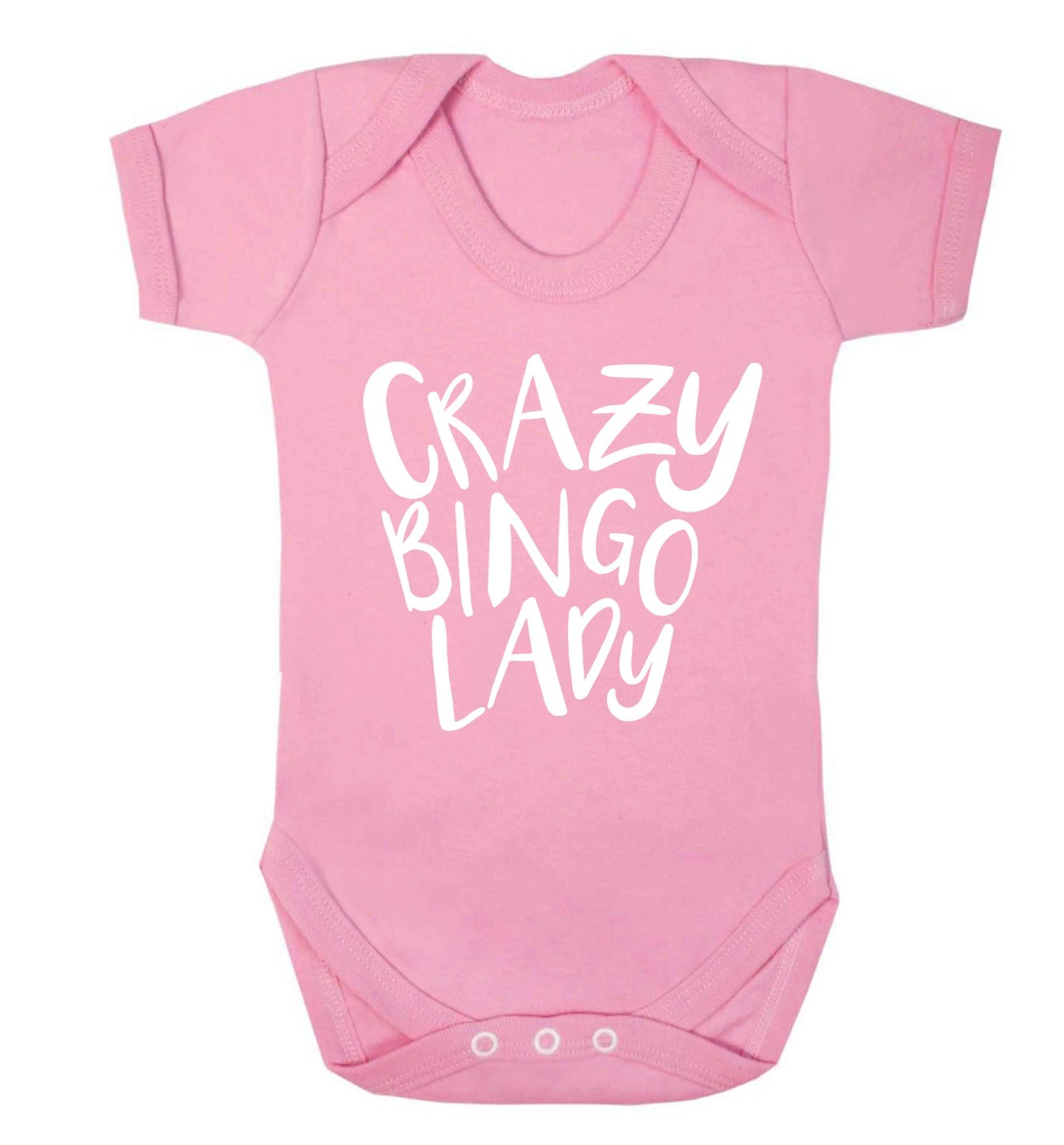 Crazy bingo lady Baby Vest pale pink 18-24 months