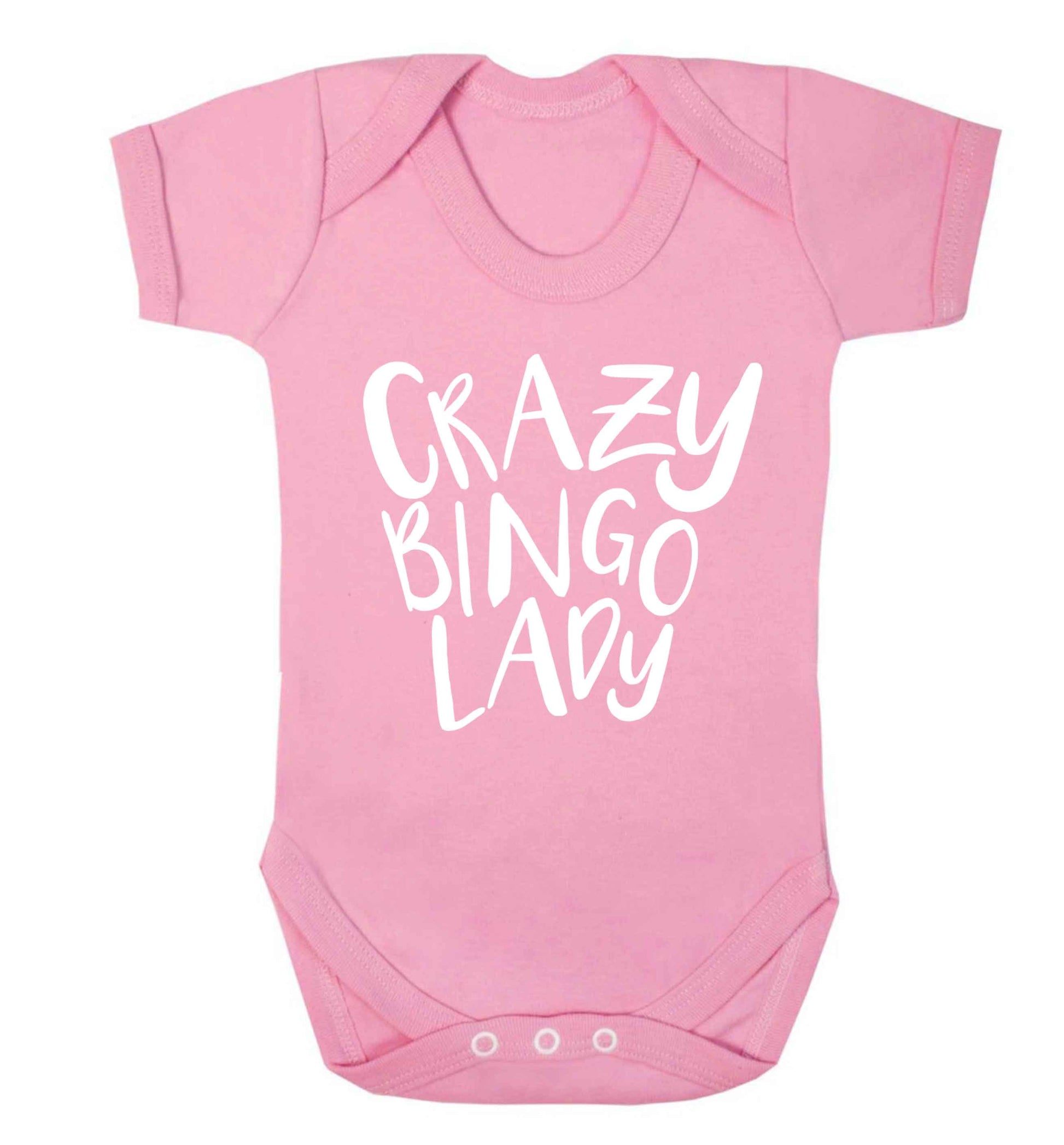 Crazy bingo lady Baby Vest pale pink 18-24 months