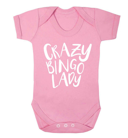 Crazy bingo lady Baby Vest pale pink 18-24 months