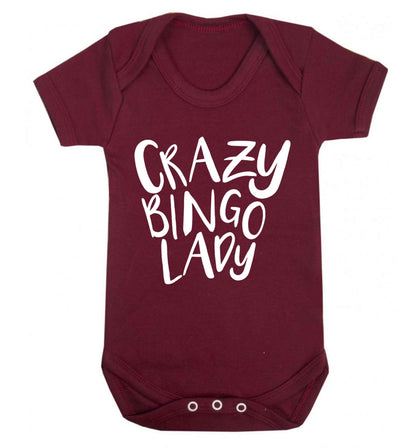 Crazy bingo lady Baby Vest maroon 18-24 months