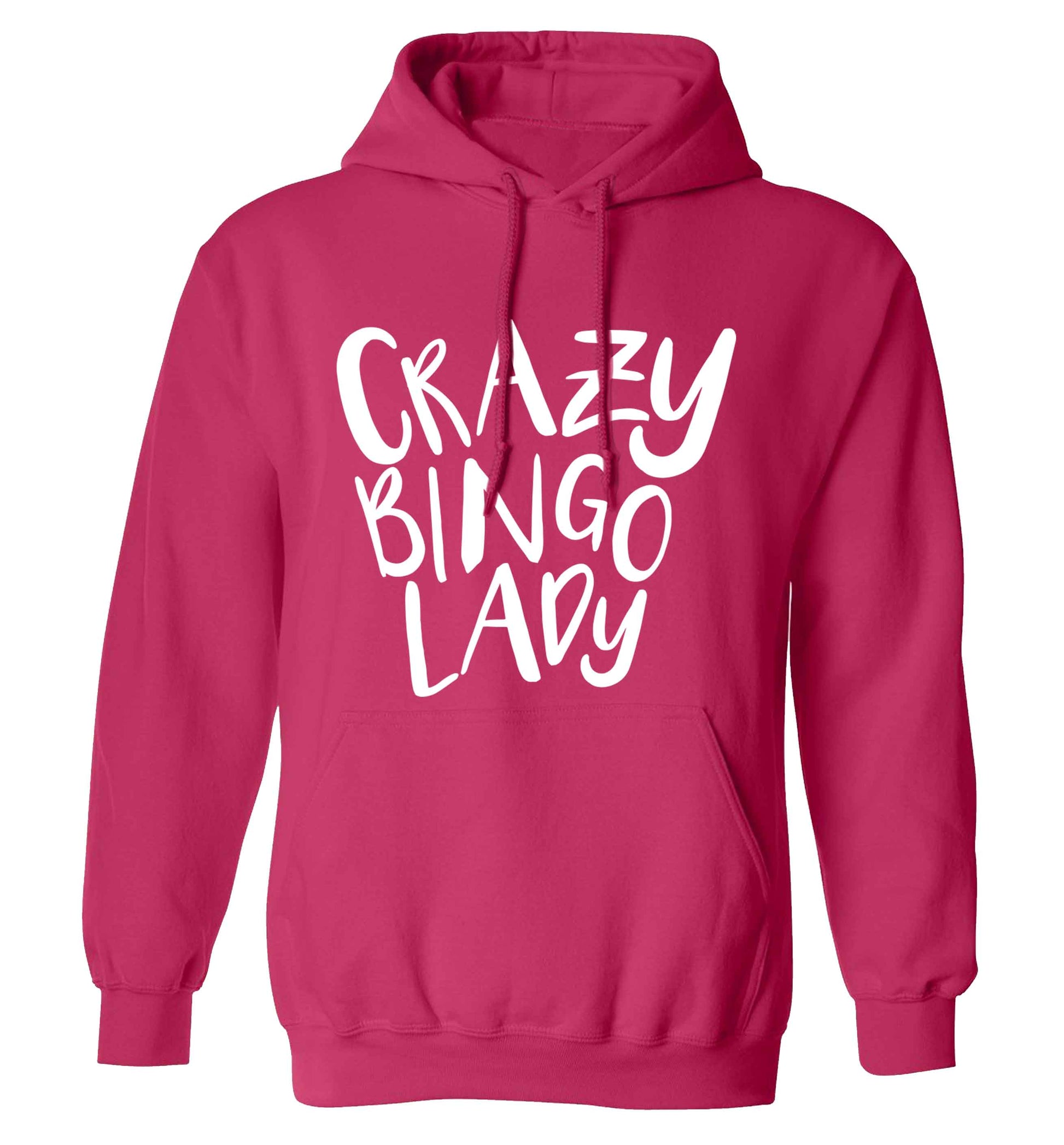 Crazy bingo lady adults unisex pink hoodie 2XL