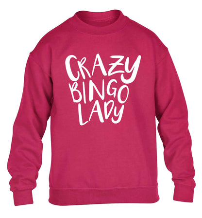 Crazy bingo lady children's pink sweater 12-13 Years