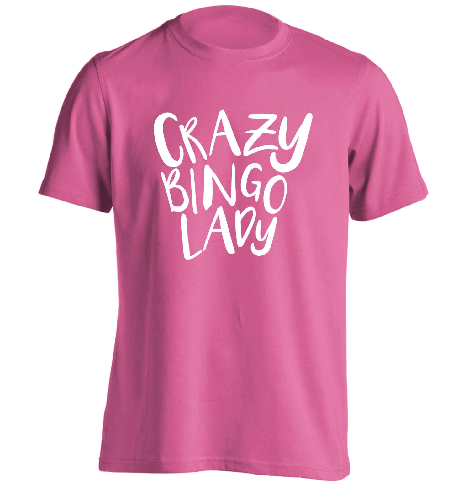 Crazy bingo lady adults unisex pink Tshirt 2XL