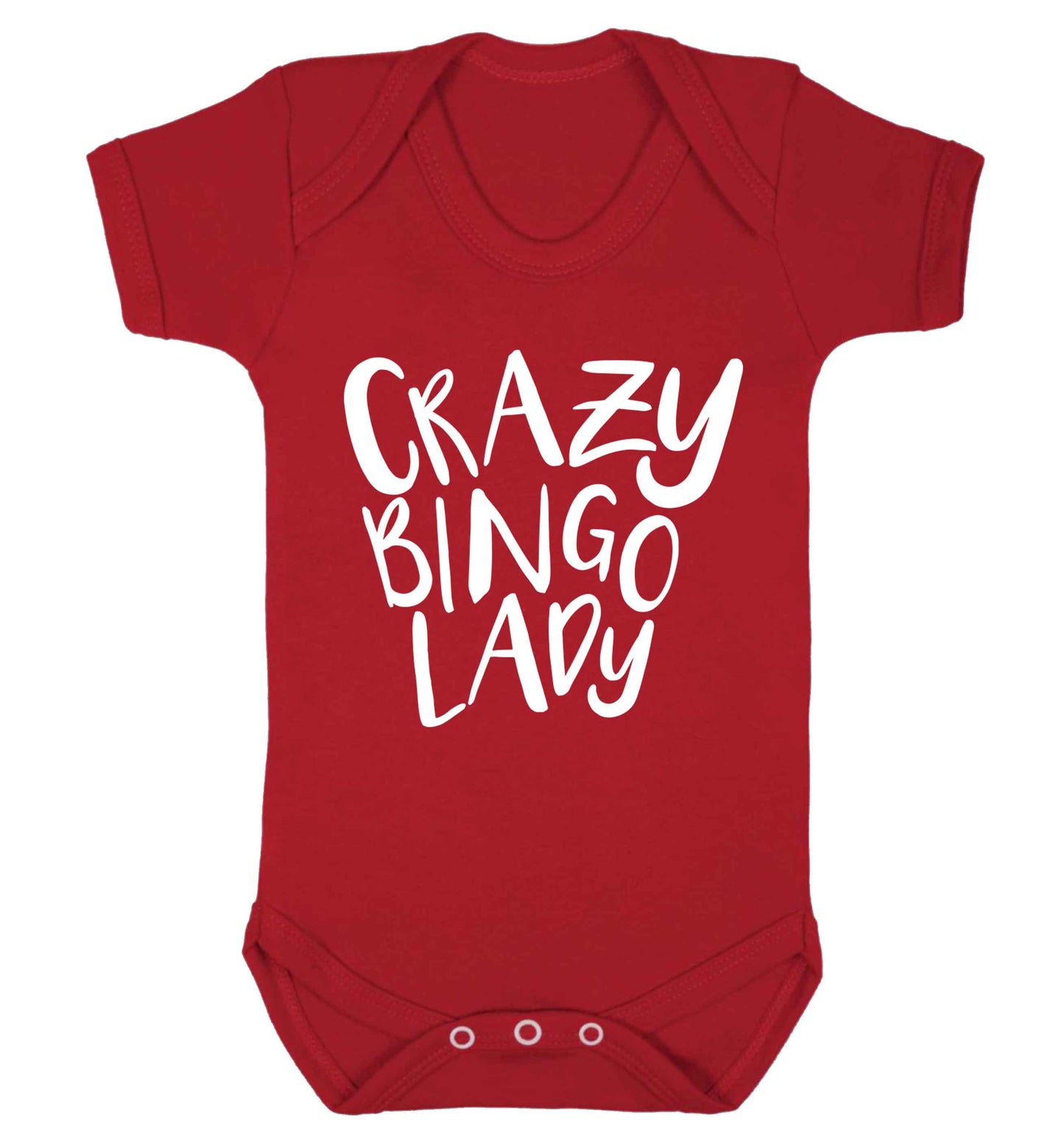 Crazy bingo lady Baby Vest red 18-24 months