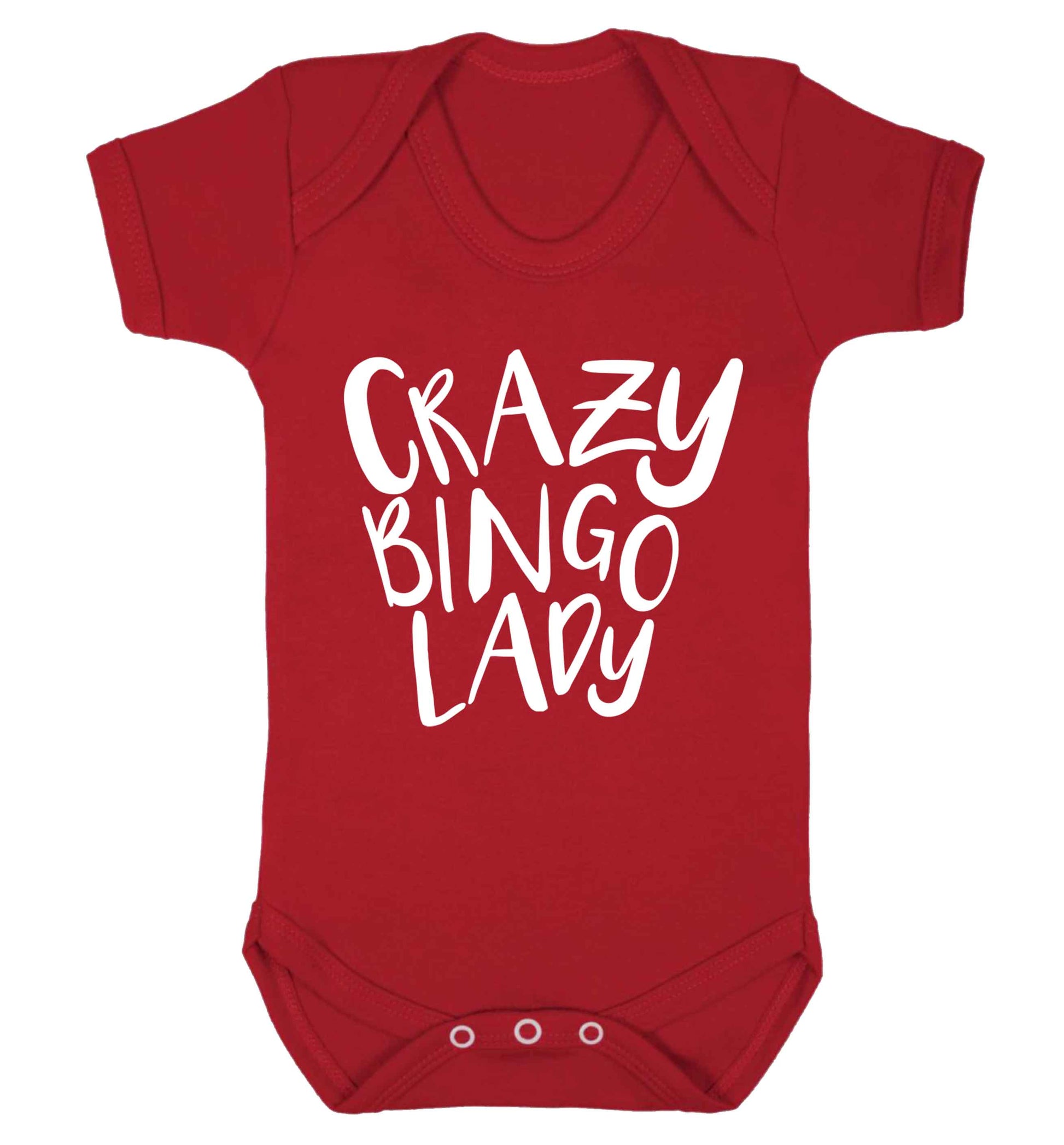 Crazy bingo lady Baby Vest red 18-24 months