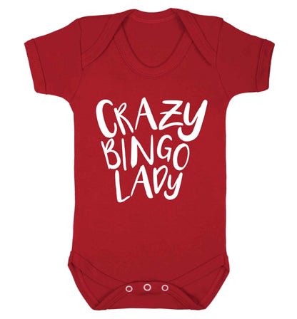 Crazy bingo lady Baby Vest red 18-24 months