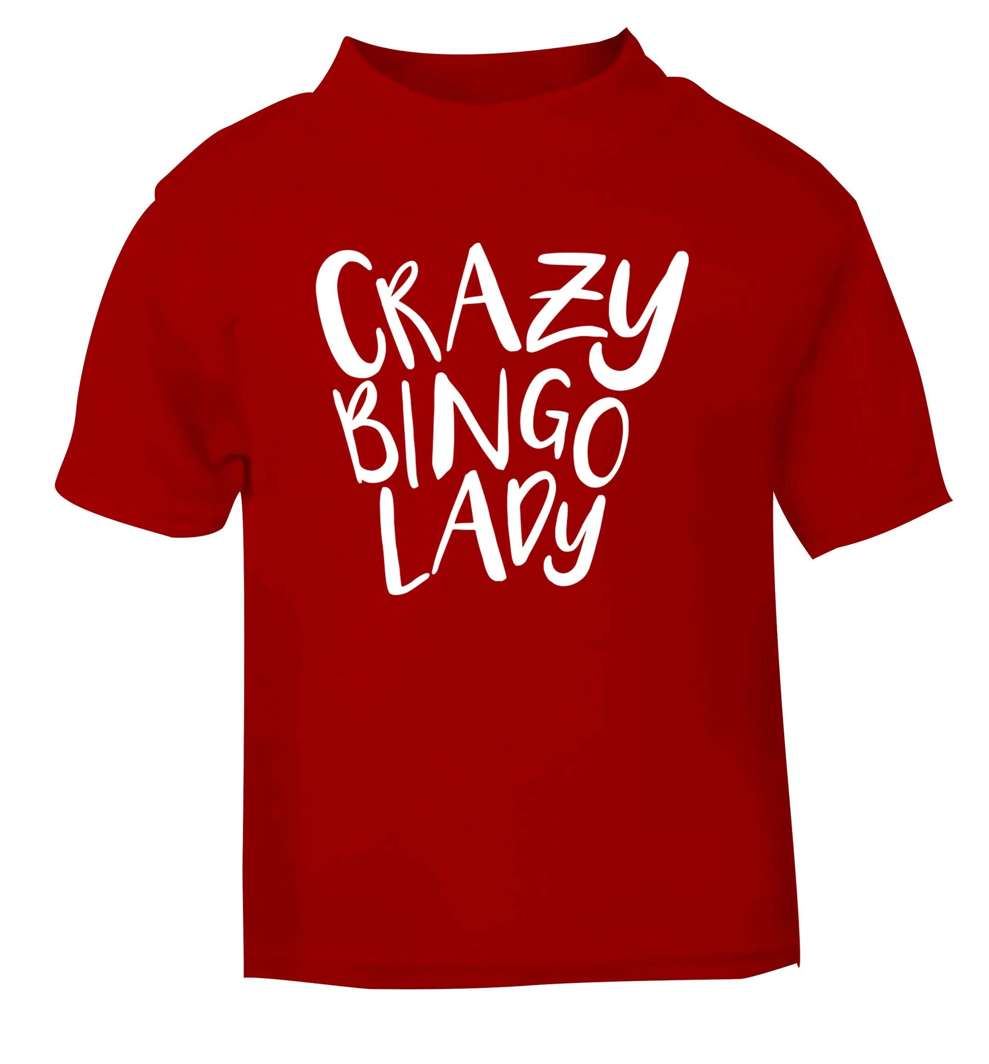 Crazy bingo lady red Baby Toddler Tshirt 2 Years