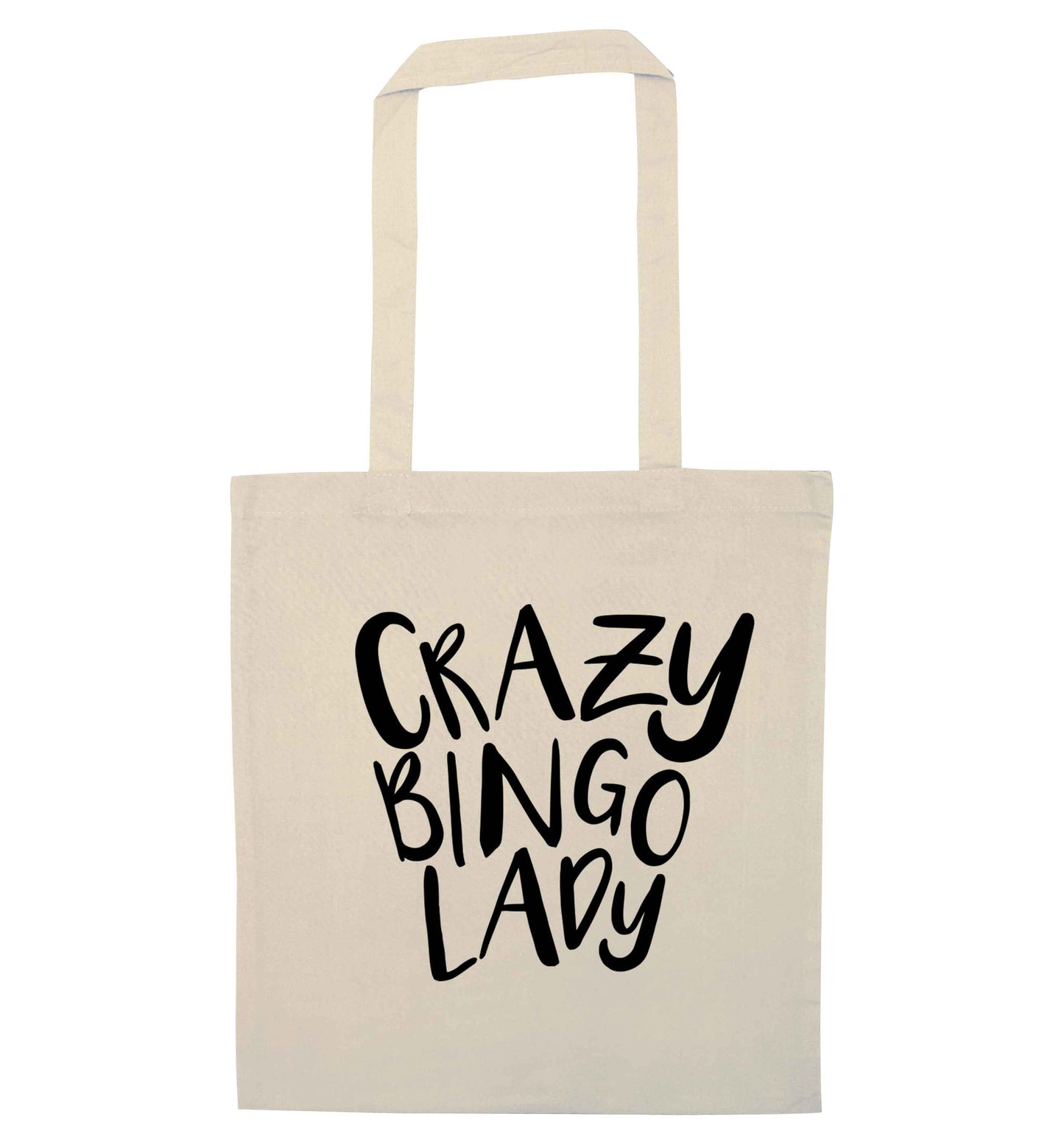 Crazy bingo lady natural tote bag