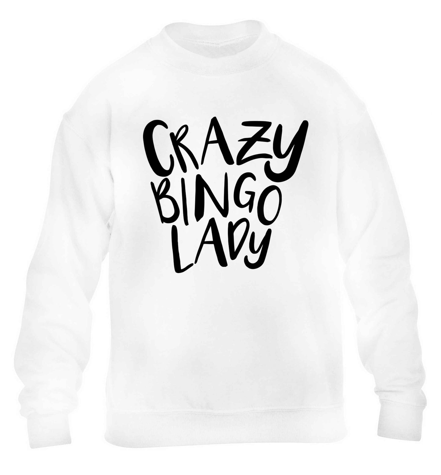 Crazy bingo lady children's white sweater 12-13 Years