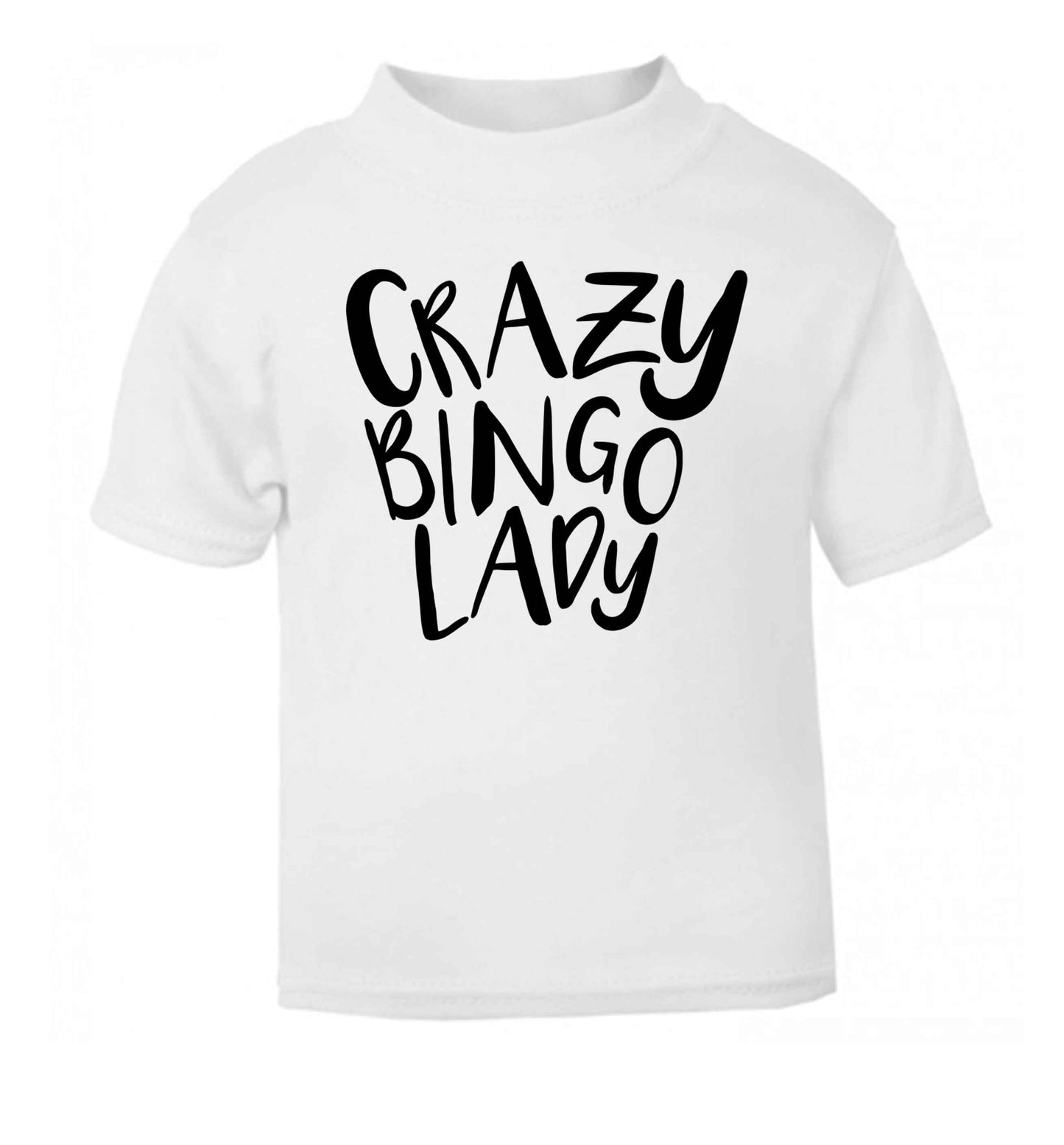 Crazy bingo lady white Baby Toddler Tshirt 2 Years